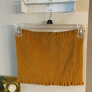 Yellow scrunch tube top